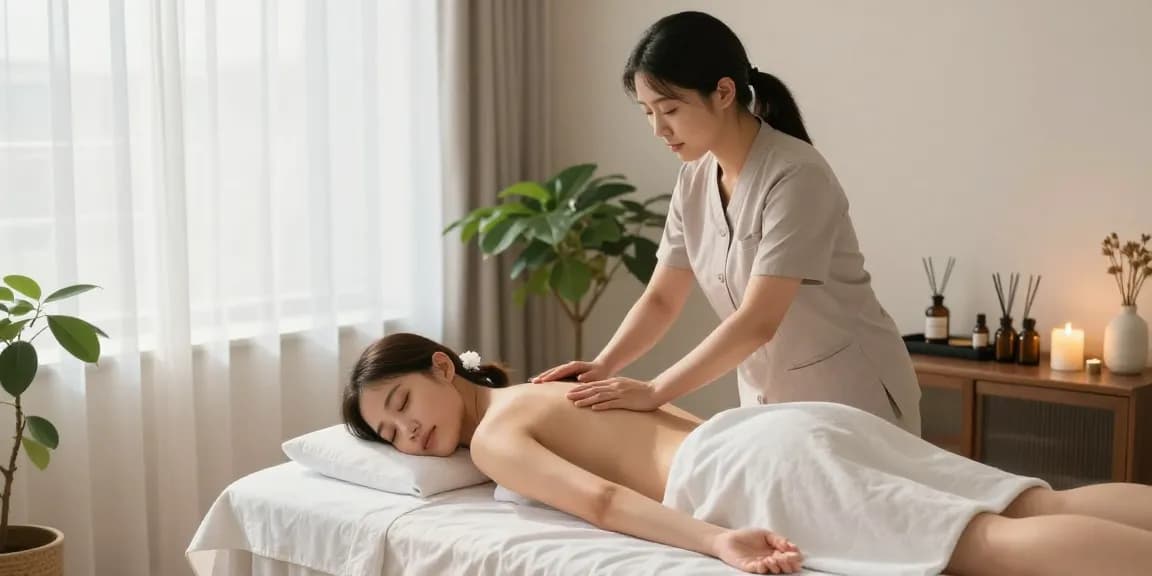 신림출장마사지 session in a serene home environment with a professional therapist.