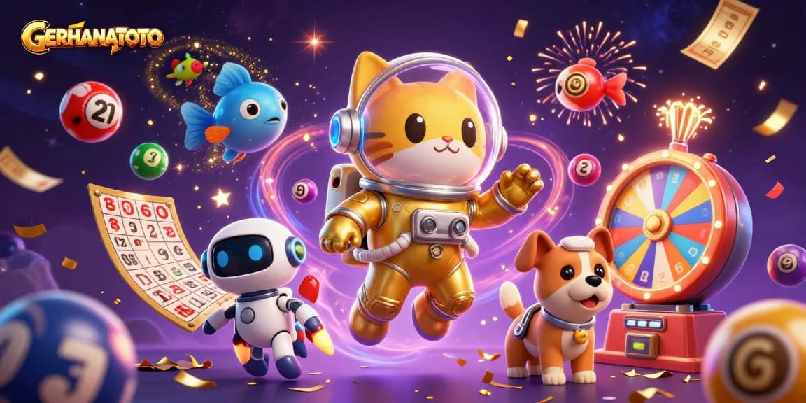 Mengunduh hasil terbaru di GERHANATOTO dengan tema lotere berwarna dan kucing astronot untuk pengalaman bermain yang menyenangkan.