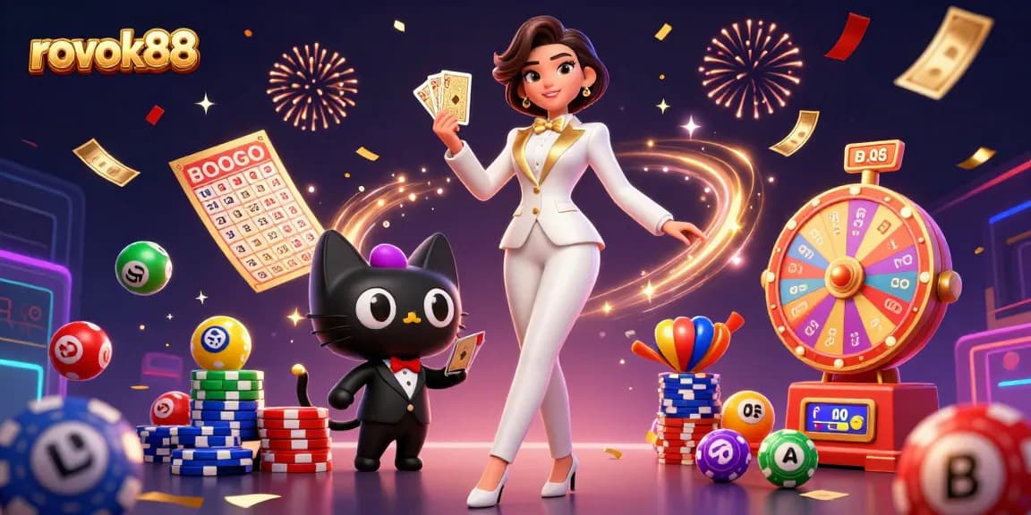 Experience winning moments at rokok88 with this vibrant illustration of casino excitement and energy.