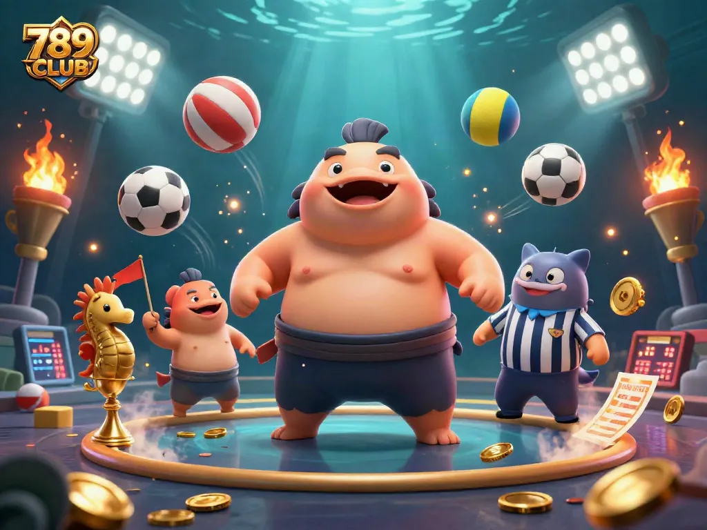 Engage with 789CLUB in an immersive 3D underwater scene filled with lively gambling elements.