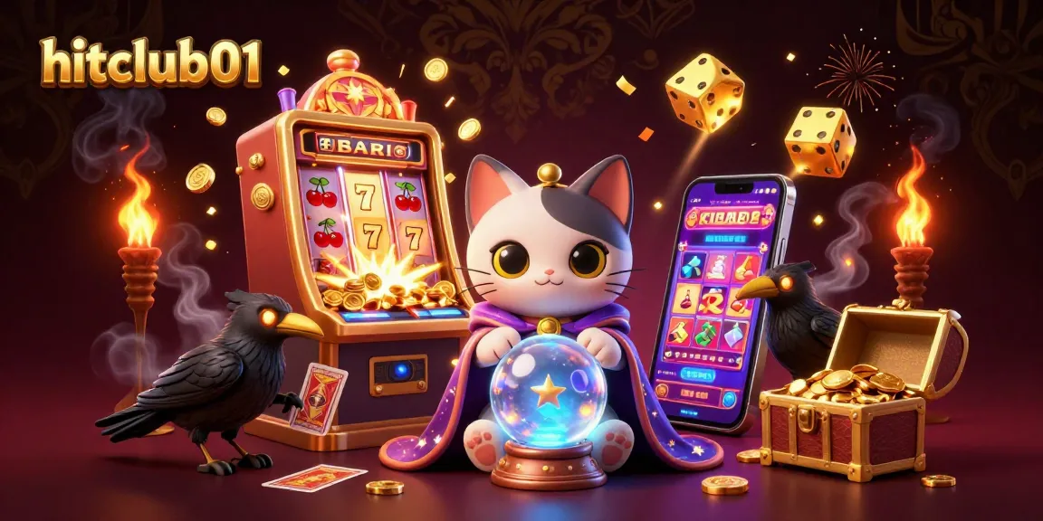 Spin the reels and win big with hitclub01 at this vibrant online casino scene featuring lucky symbols.