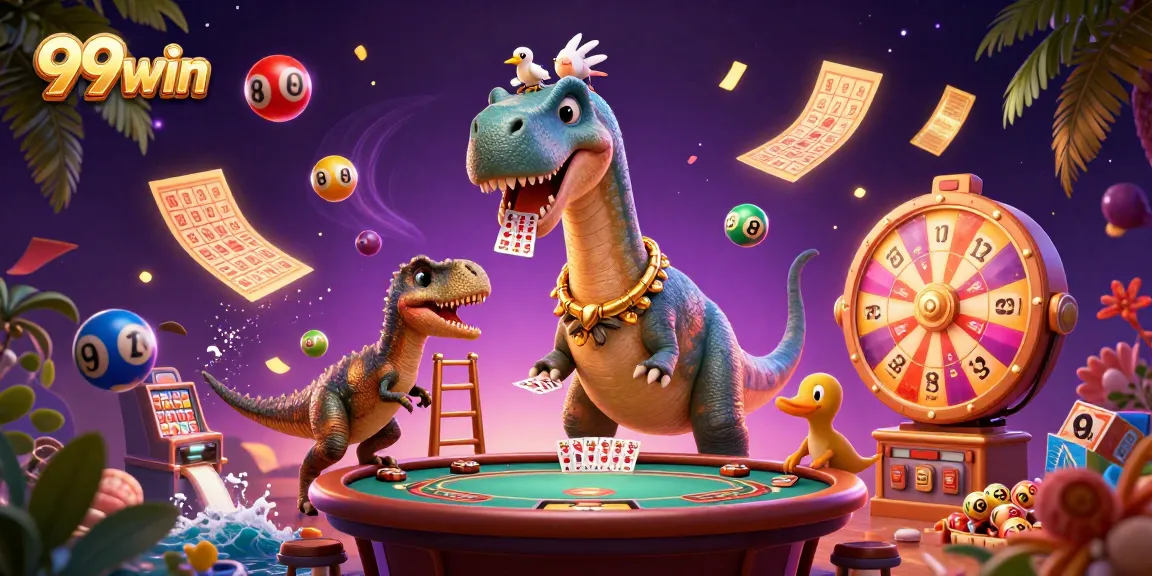 Engage in thrilling games at 99win with a vibrant casino scene featuring dynamic elements.