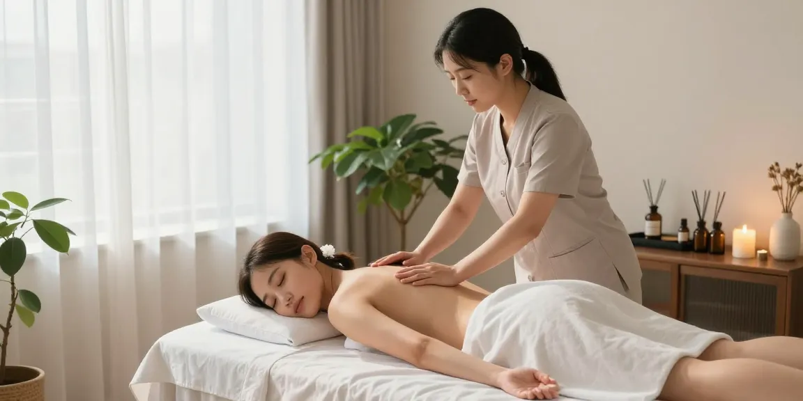신림출장마사지 session in a serene home environment with a professional therapist.