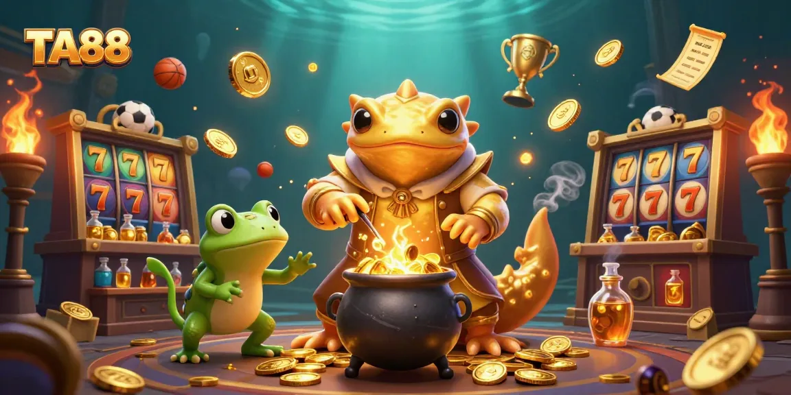 Experience TA88's thrilling magic with gold coins and reels in a dynamic gaming scene.