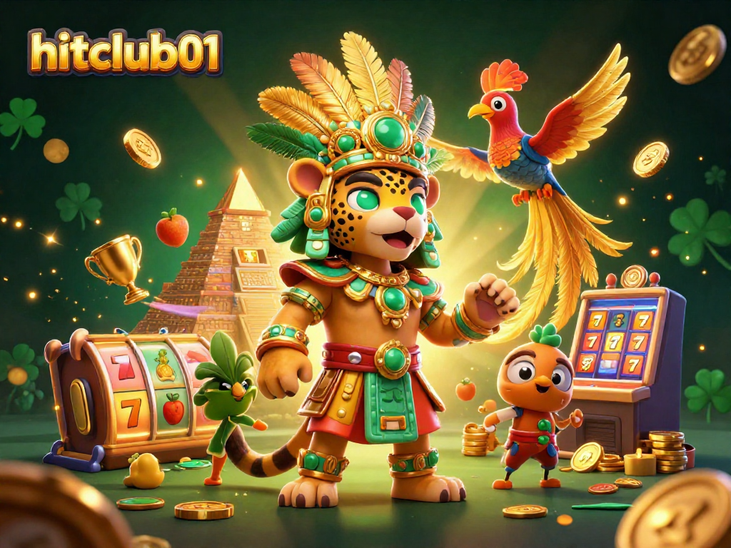 Engage with hitclub01's vibrant slot experience featuring dynamic game elements and the stunning Mayan priest.