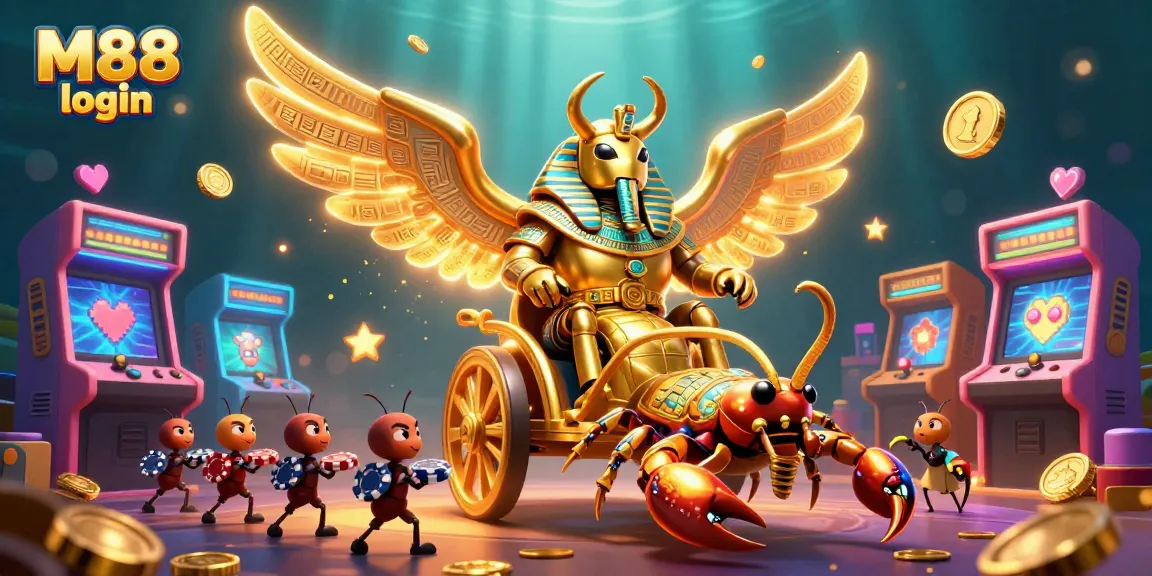 Place your bets with M88 login at the leading online betting platform featuring a vibrant 3D casino scene.