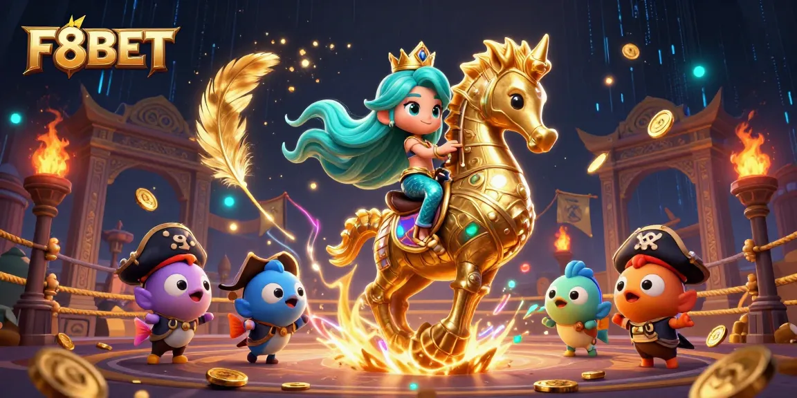 Experience the thrill of F8BET with a vibrant 3D mermaid-themed casino scene showcasing underwater adventure and gaming excitement.