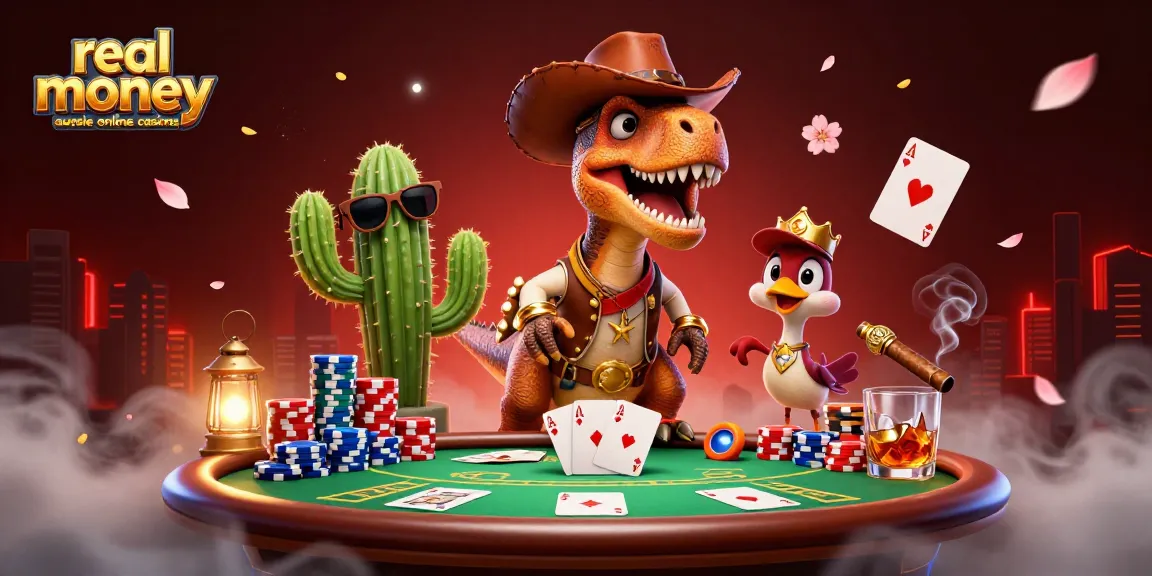 Play at real money aussie online casinos with thrilling poker action and fun characters