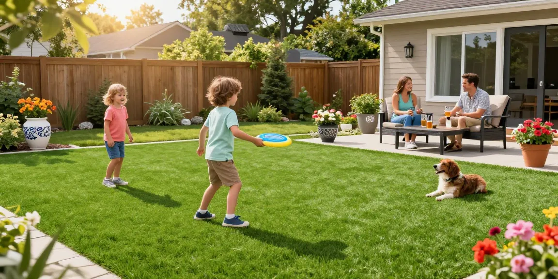 Artificial grass Ottawa transforms outdoor spaces, showcasing family fun and vibrant landscaping.