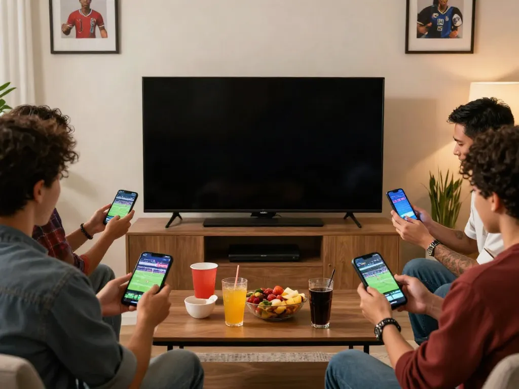 Group of friends enjoying game night while using Streek Sportsbook Canada for betting