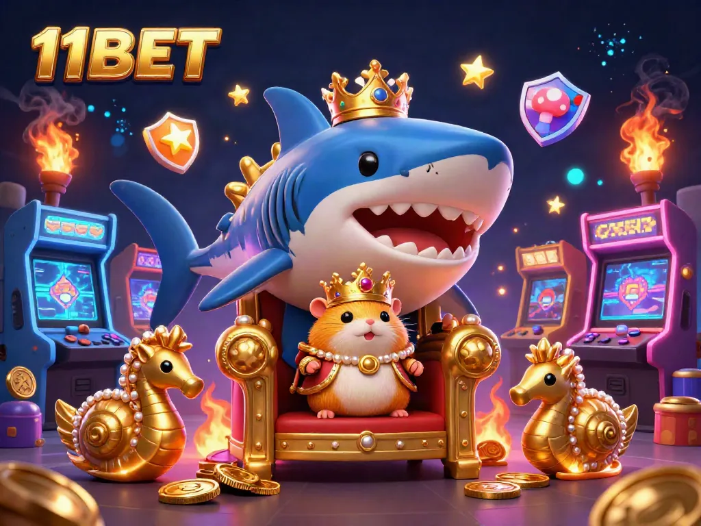 Engage in exciting gameplay at 11BET with golden hamster king and vibrant gaming elements.