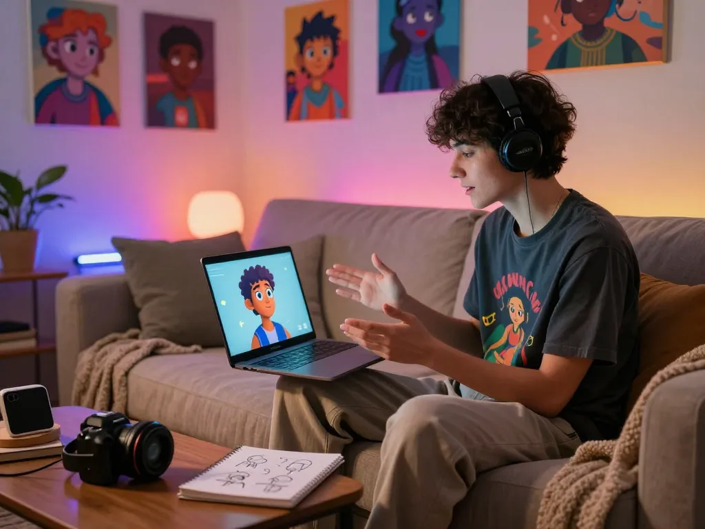 Engaging with crushonai in a cozy digital environment, featuring vibrant character interactions.