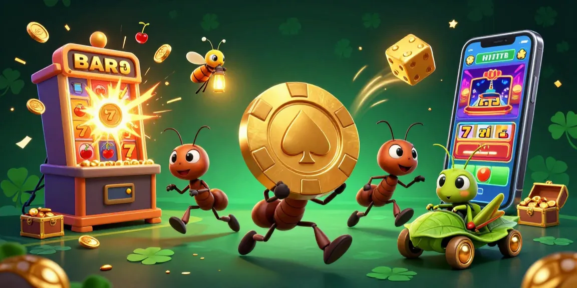 Xoilac showcases a vibrant illustration of a heist scene featuring ants, a firefly, and a grasshopper within a casino setting.