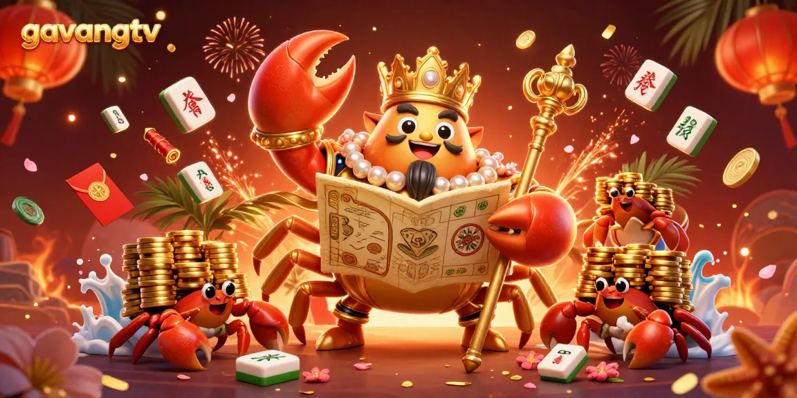 Experience thrilling bets with gavangtv's rich 3D scene of golden crab emperor and vibrant game elements.