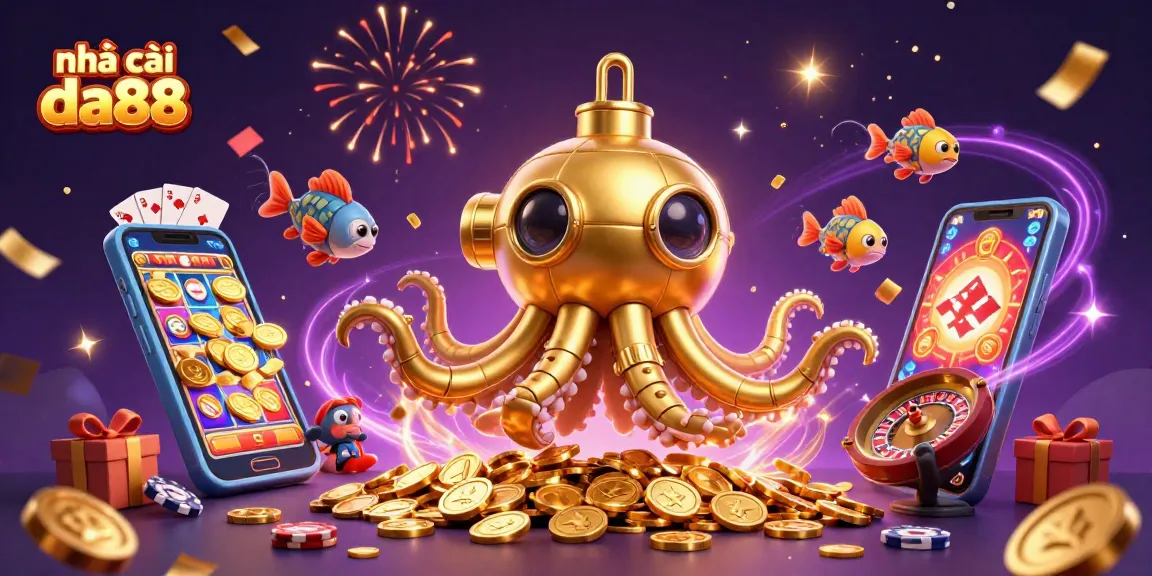 Experience thrilling gaming adventures with nhà cái da88 amidst vibrant golden coins and dynamic casino elements.
